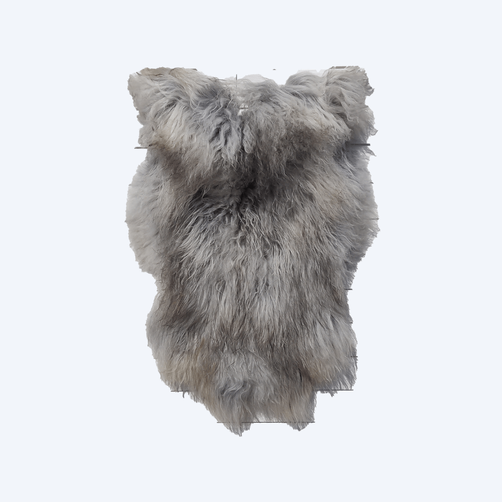 1 stk. Grå Langhåret Skinn fra Island - Gratis Frakt - ULLNorge