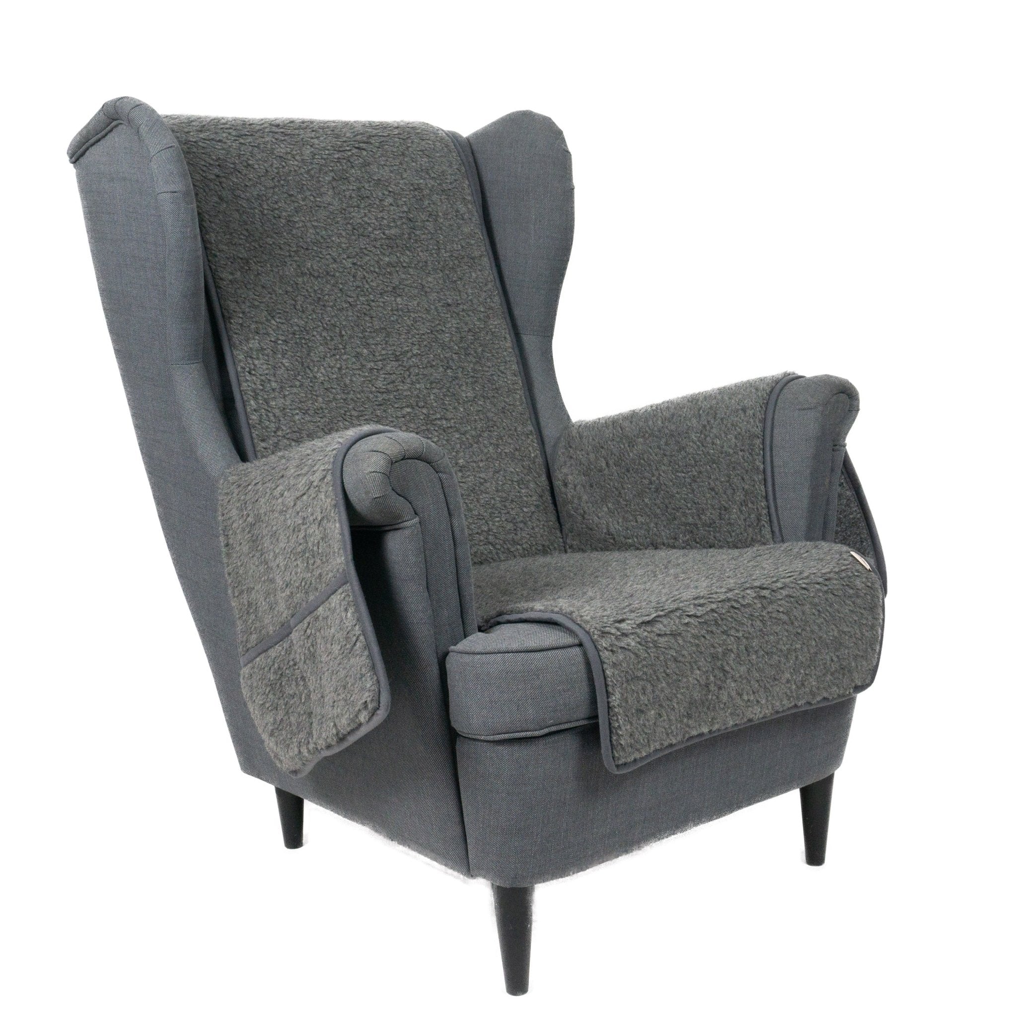 Lenestoltrekk i merinoull med armlenslommer. Gratis frakt ! - ULLNorge