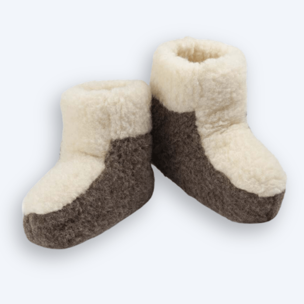 Tøfler brun/hvit.Gratis frakt ! - ULLNorge