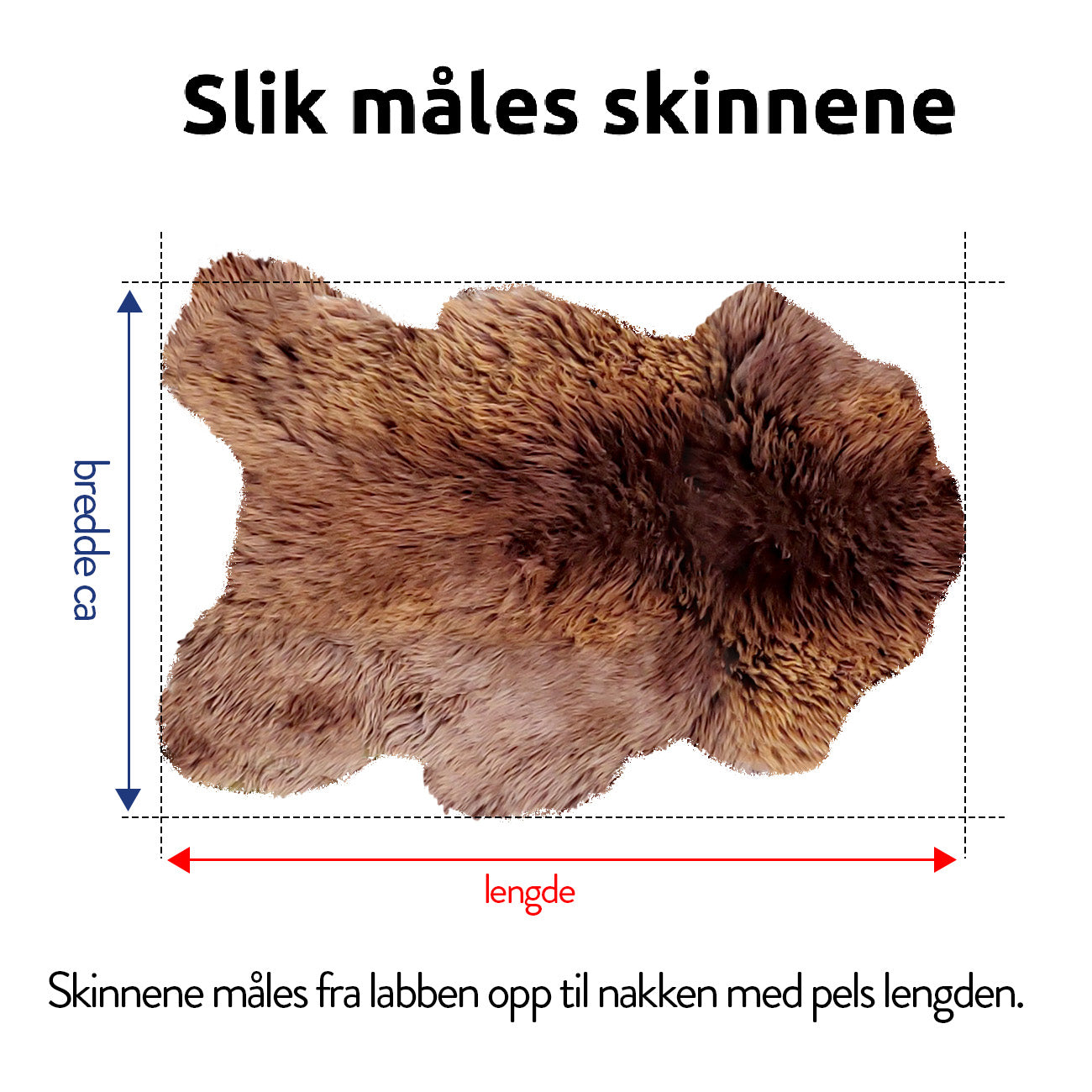 2 stk Grå langhårete skinn fra Island.  Str. XXXL (135/140cm)-Gratis frakt !