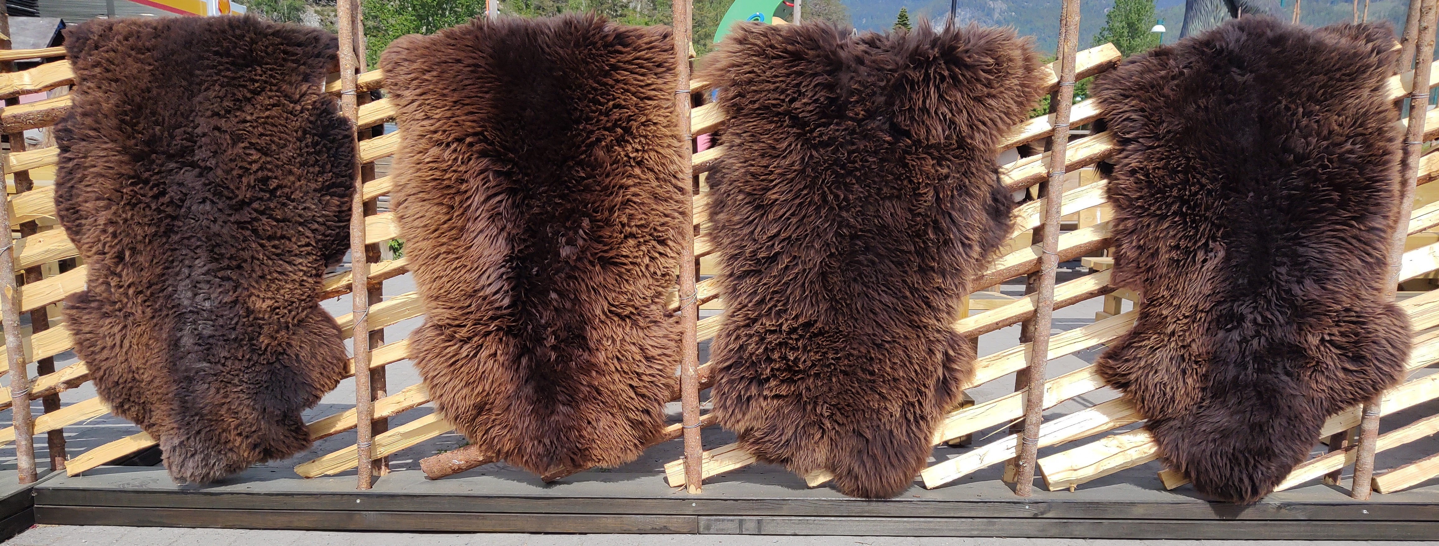 4 stk brune saueskinn -str. XL  (115-120cm)-Gratis frakt.
